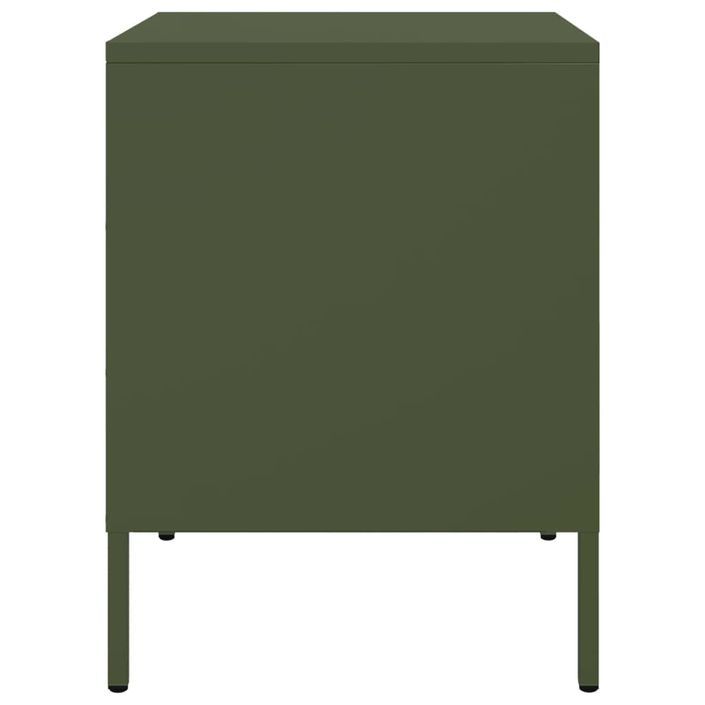 Table de chevet vert olive 36x39x50,5 cm acier - Photo n°7