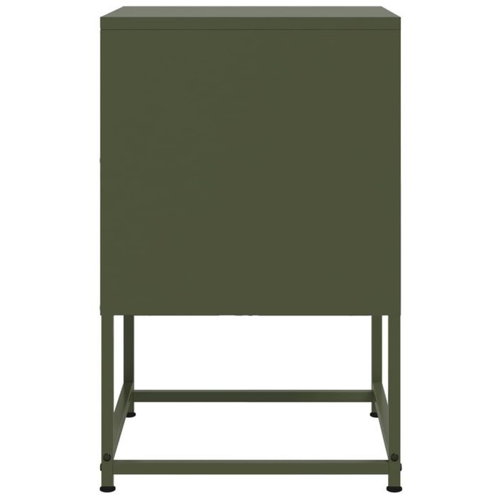 Table de chevet vert olive 36x39x60,5 cm acier - Photo n°7