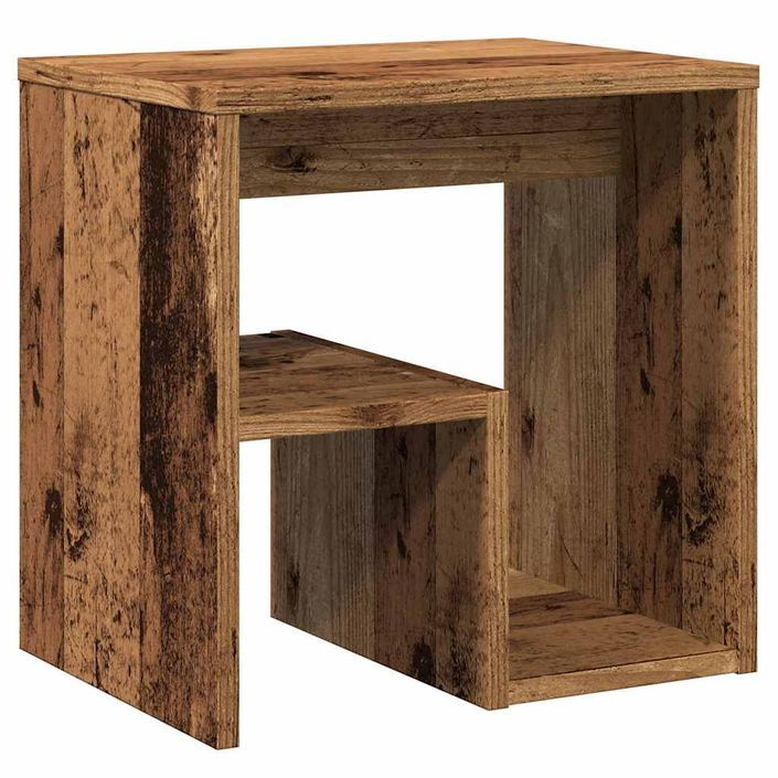 Table de chevet vieux bois 40x30x40 cm bois d'ingénierie - Photo n°7