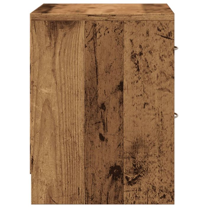 Table de chevet vieux bois 40x30x40 cm bois d'ingénierie - Photo n°6