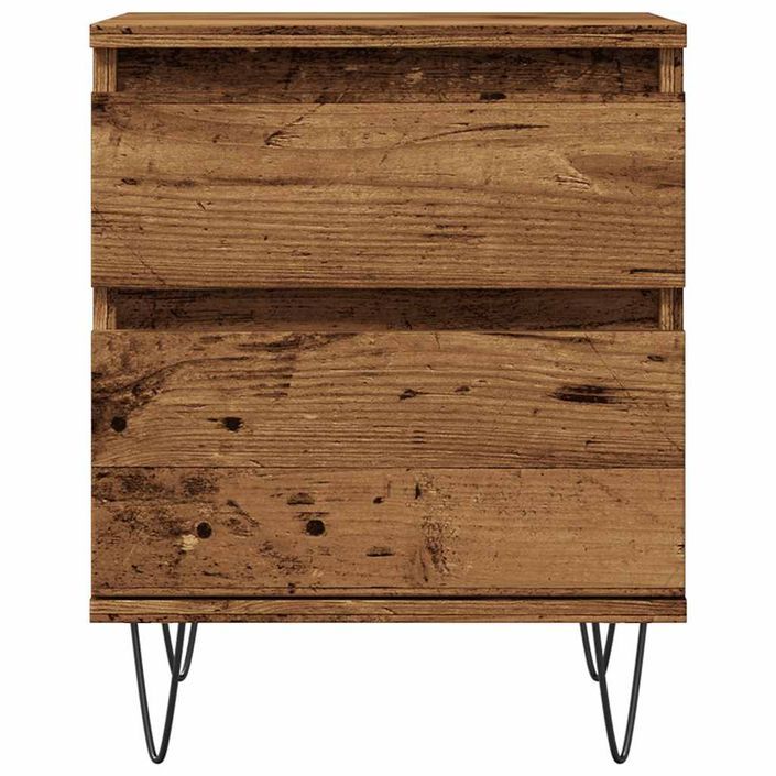 Table de chevet vieux bois 40x35x50 cm bois d’ingénierie - Photo n°5