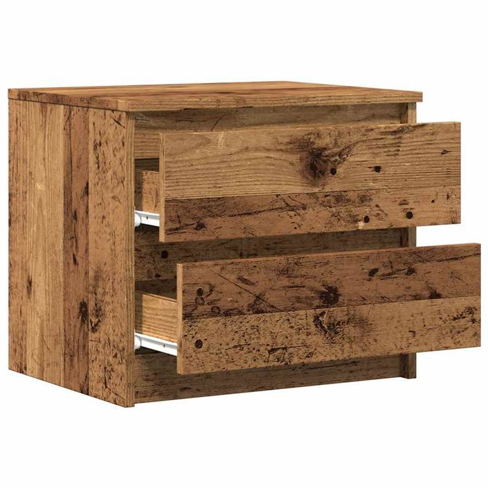 Table de chevet vieux bois 50x40x43.5 cm bois d’ingénierie - Photo n°5