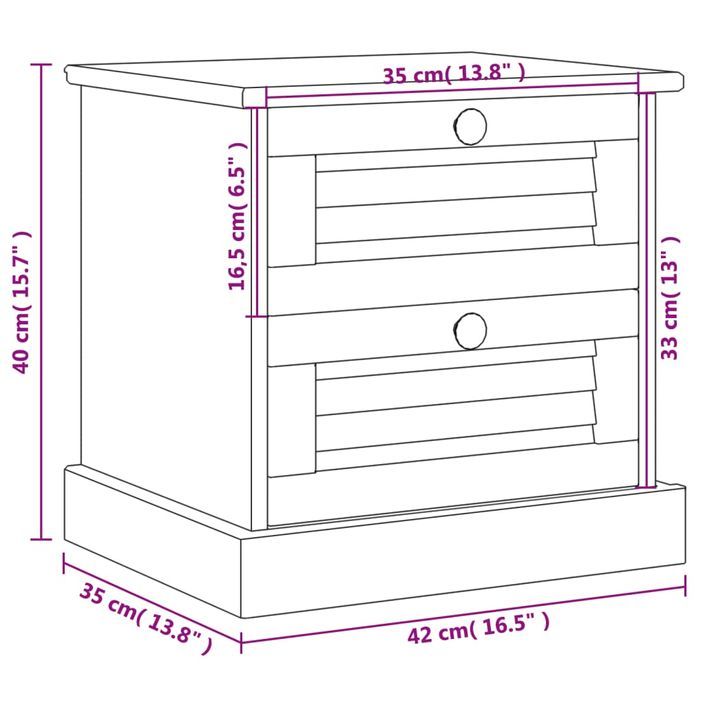 Table de chevet VIGO 42x35x42 cm bois de pin massif - Photo n°9