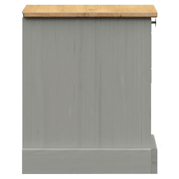 Table de chevet VIGO gris 42x35x40 cm bois de pin massif - Photo n°6