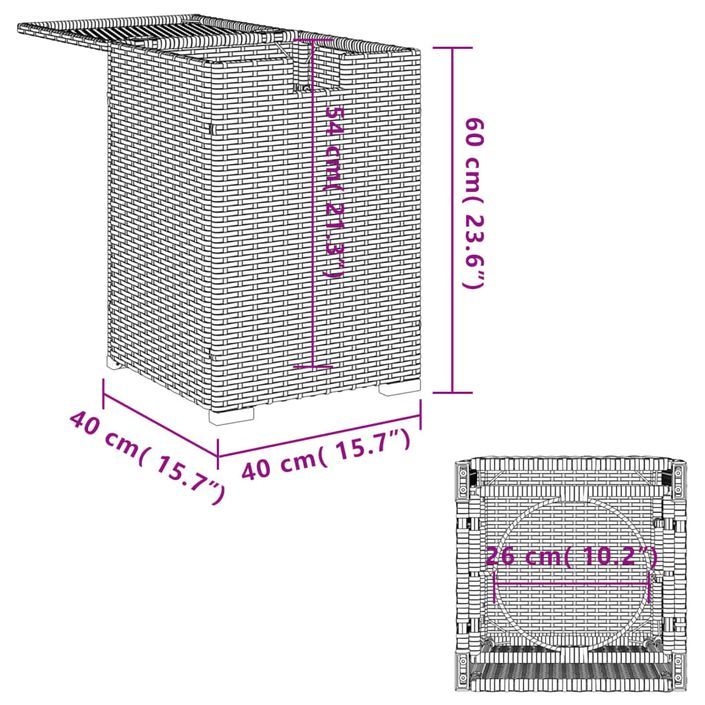 Table de couverture de bouteille de propane gris 40x40x60 cm - Photo n°11