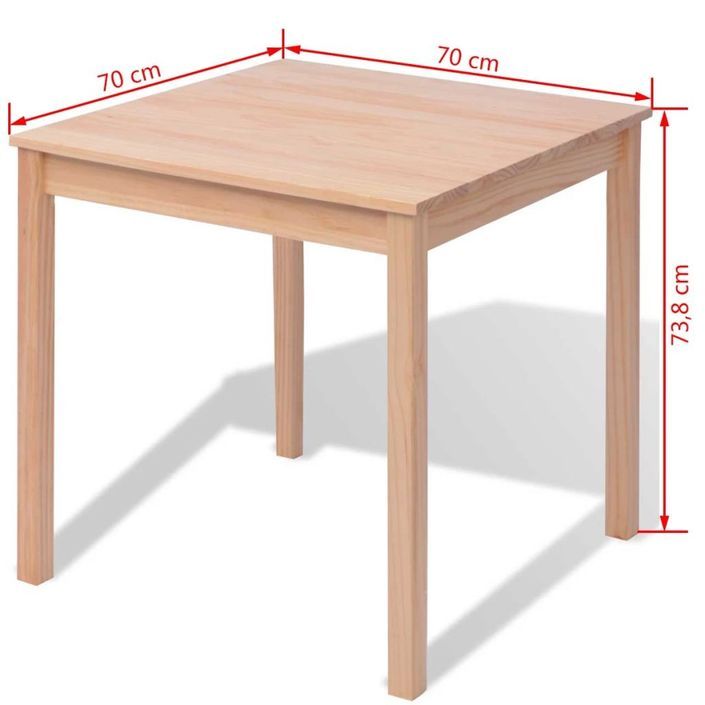 Table de cuisine carrée et 4 chaises bois pinède naturel Kezako - Photo n°9