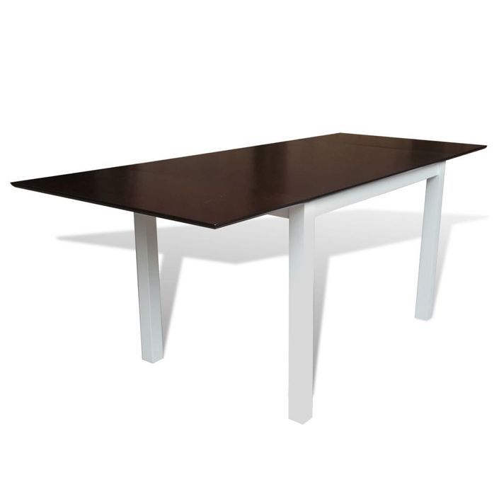 Table de cuisine et 8 chaises bois blanc et marron Blok - Photo n°4