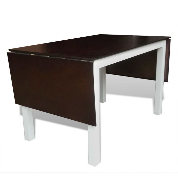 Table de cuisine et 8 chaises bois blanc et marron Blok - Photo n°5