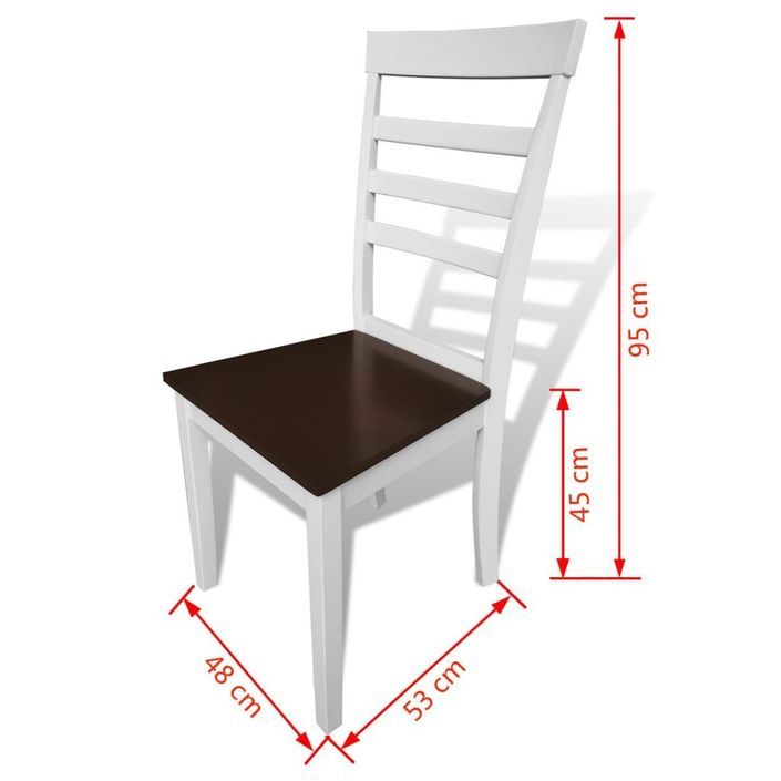 Table de cuisine et 8 chaises bois blanc et marron Blok - Photo n°7