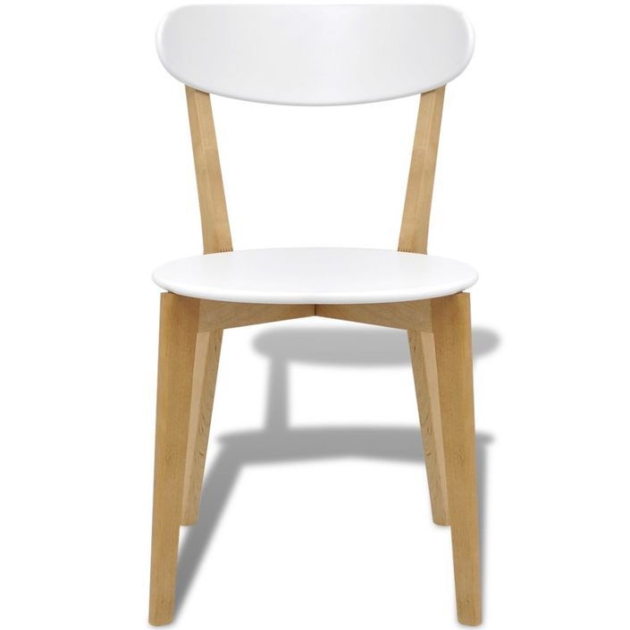 Table de cuisine scandinave rectangulaire et 4 chaises naturel et blanc Domu - Photo n°4