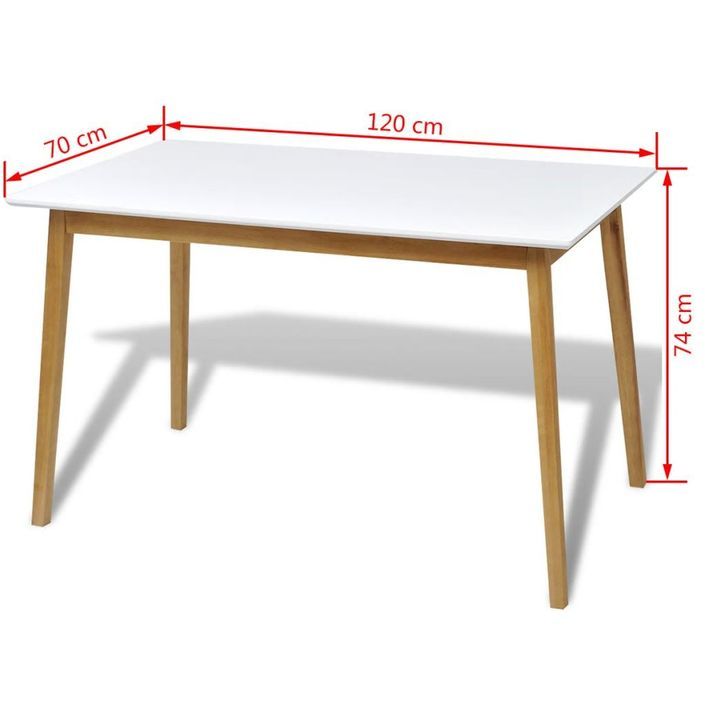 Table de cuisine scandinave rectangulaire et 4 chaises naturel et blanc Domu - Photo n°6