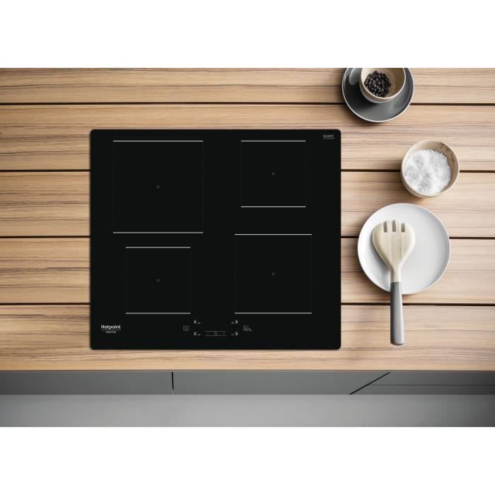 Table de cuisson induction - HOTPOINT - 4 foyers - L60 cm - HQ5660SNE - 7200 W - Revetement verre noir - Photo n°3