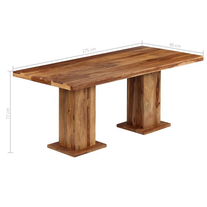 Table de diner bois de sesham massif Kaza 175 cm - Photo n°5