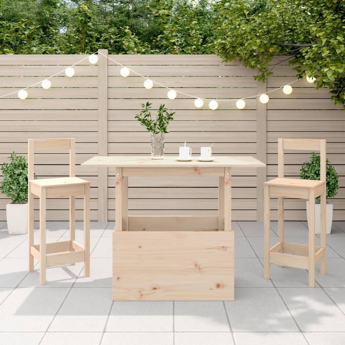 Table de jardin 100x50x75 cm bois massif de pin - Photo n°4