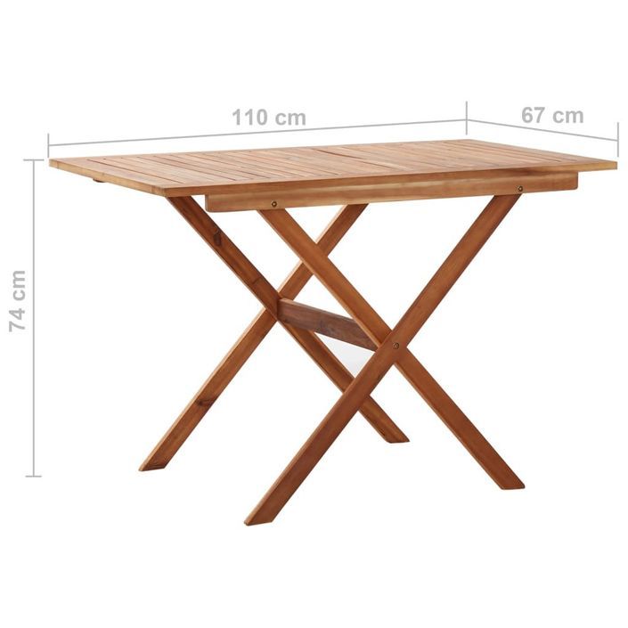 Table de jardin 110x67x74 cm Bois d'acacia massif - Photo n°6