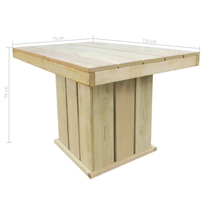 Table de jardin 110x75x74 cm Bois de pin imprégné - Photo n°2