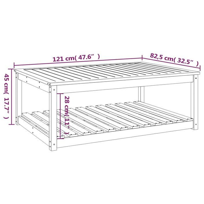 Table de jardin 121x82,5x45 cm bois massif de douglas - Photo n°8