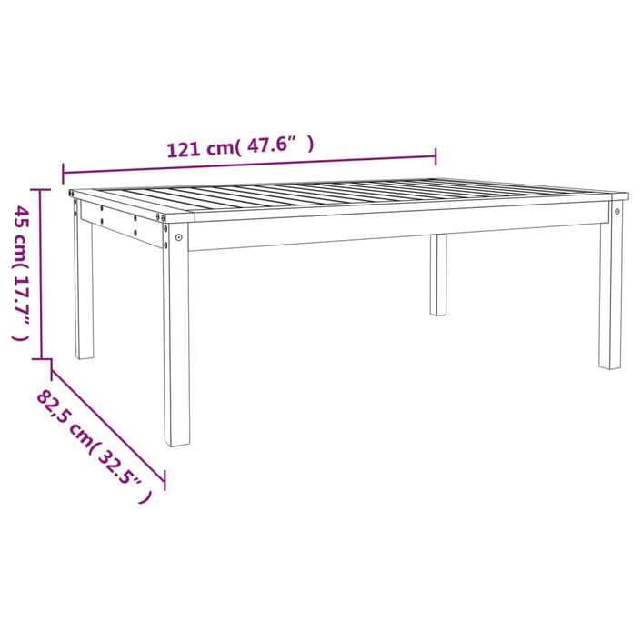 Table de jardin 121x82,5x45 cm bois massif de douglas - Photo n°8