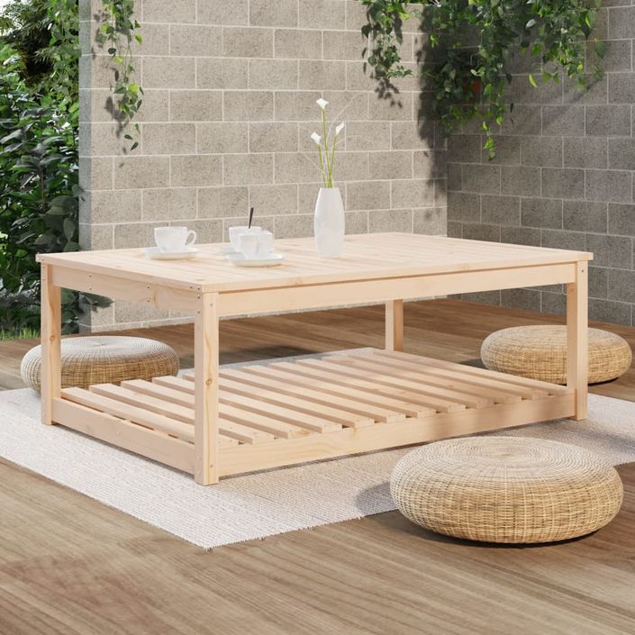 Table de jardin 121x82,5x45 cm bois massif de pin - Photo n°3