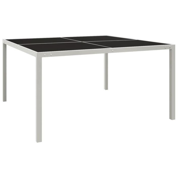 Table de jardin 130x130x72 cm Gris Acier et verre - Photo n°1