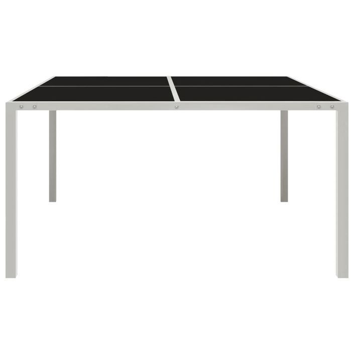 Table de jardin 130x130x72 cm Gris Acier et verre - Photo n°2