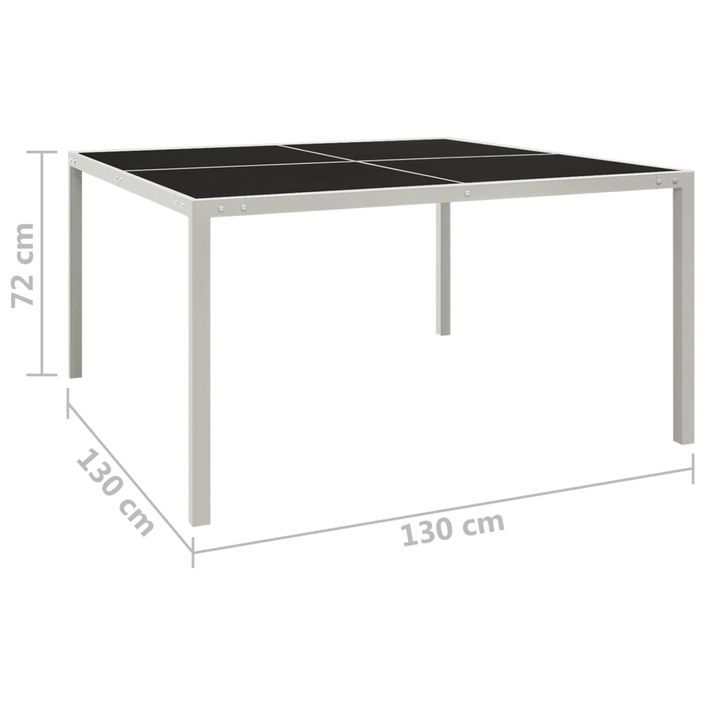 Table de jardin 130x130x72 cm Gris Acier et verre - Photo n°5