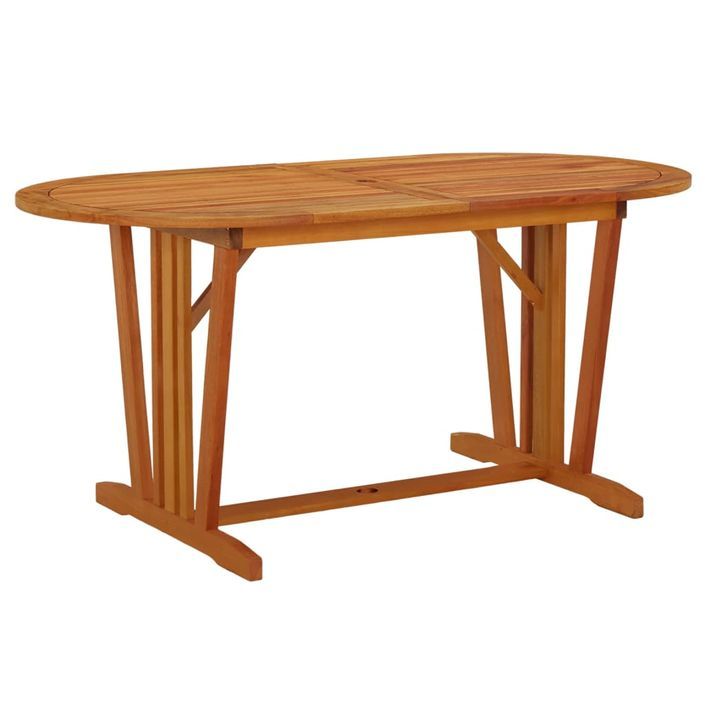 Table de jardin 160x85x75 cm Bois d'eucalyptus solide - Photo n°1