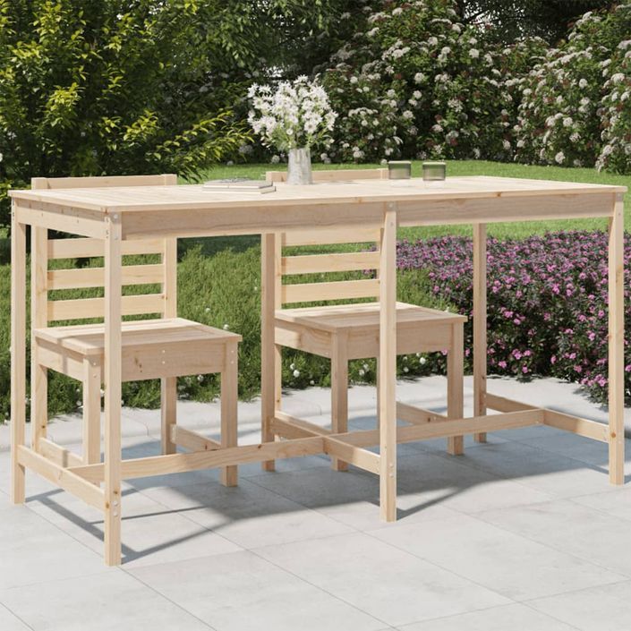 Table de jardin 203,5x90x110 cm bois massif de pin - Photo n°2