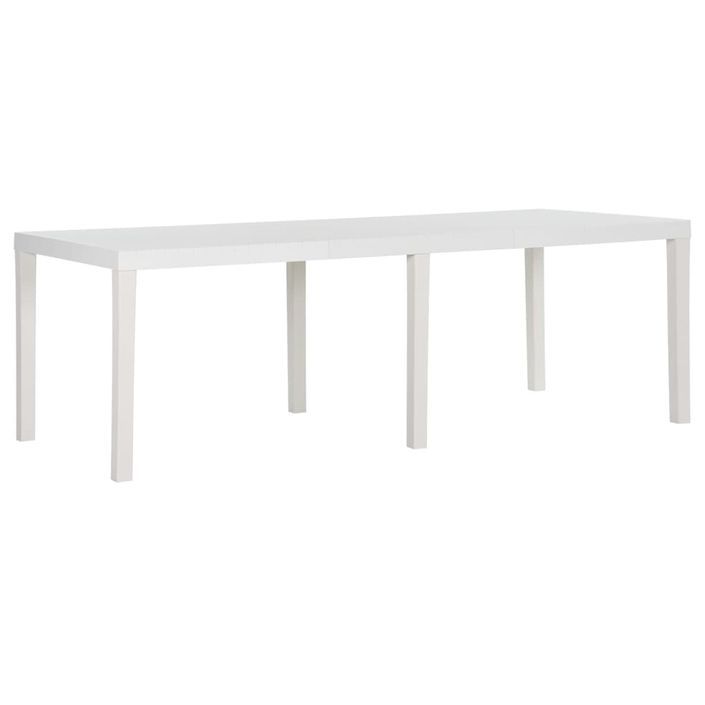 Table de jardin 220x90x72 cm PP Blanc - Photo n°1