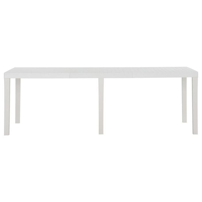 Table de jardin 220x90x72 cm PP Blanc - Photo n°2