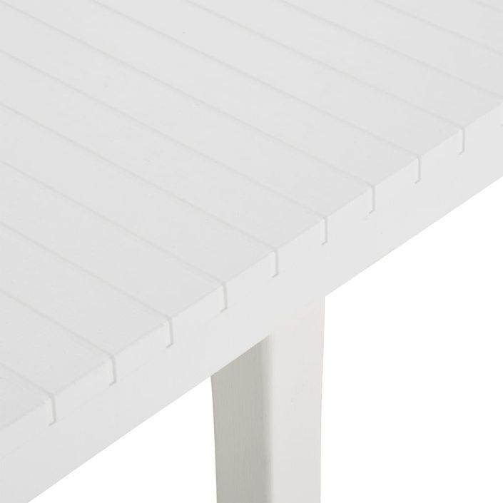 Table de jardin 220x90x72 cm PP Blanc - Photo n°5