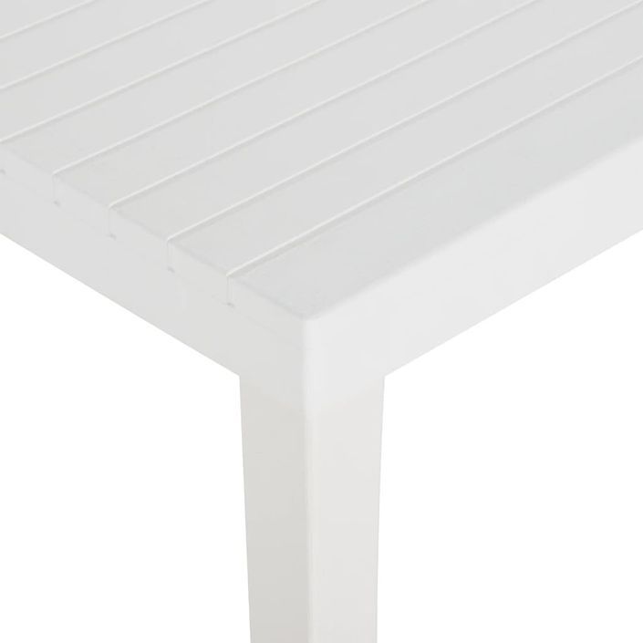 Table de jardin 220x90x72 cm PP Blanc - Photo n°6