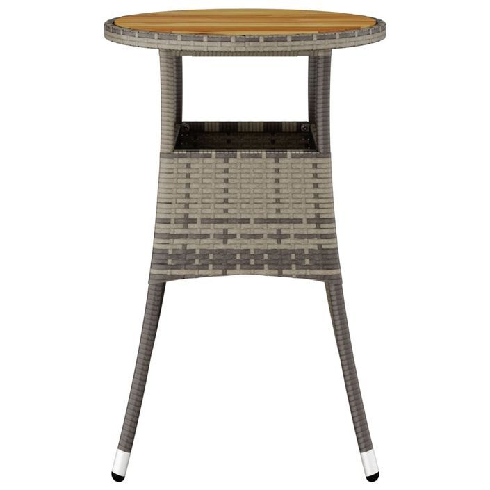 Table de jardin Ø60x75 cm Acacia et résine tressée Gris - Photo n°3