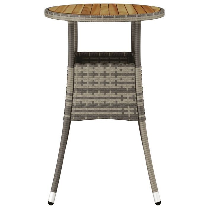 Table de jardin Ø60x75 cm Acacia et résine tressée Gris - Photo n°4