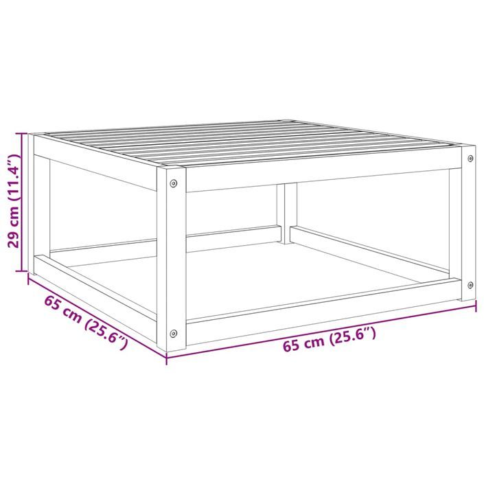 Table de jardin 65x65x29 cm bois massif d'acacia - Photo n°9