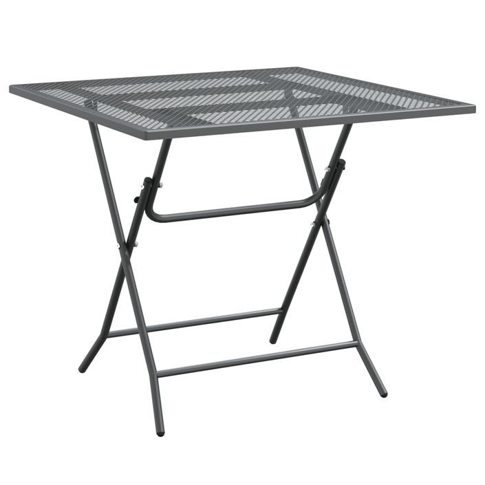 Table de jardin 80x80x72 cm Maille métallique Anthracite - Photo n°1