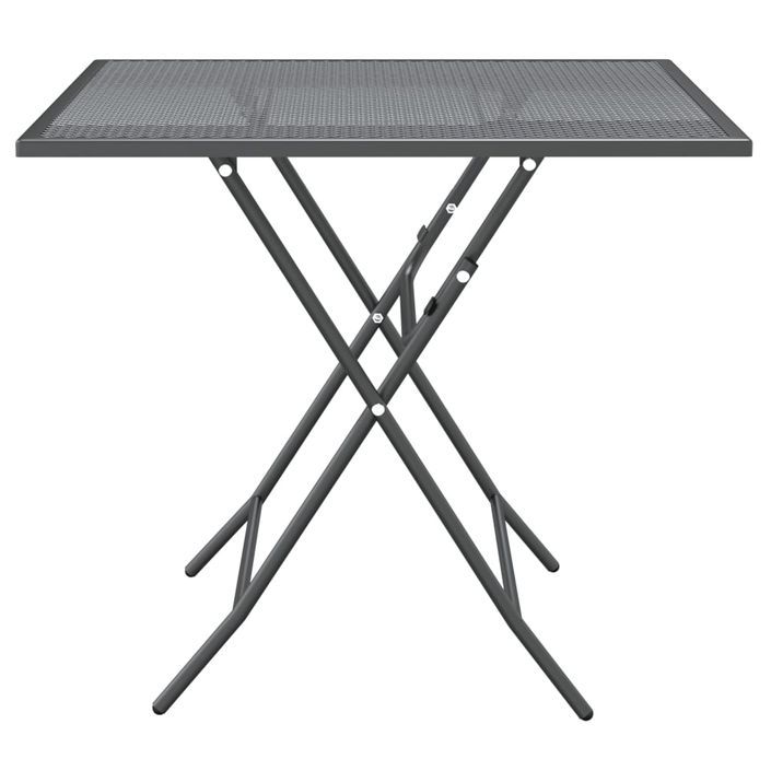 Table de jardin 80x80x72 cm Maille métallique Anthracite - Photo n°4