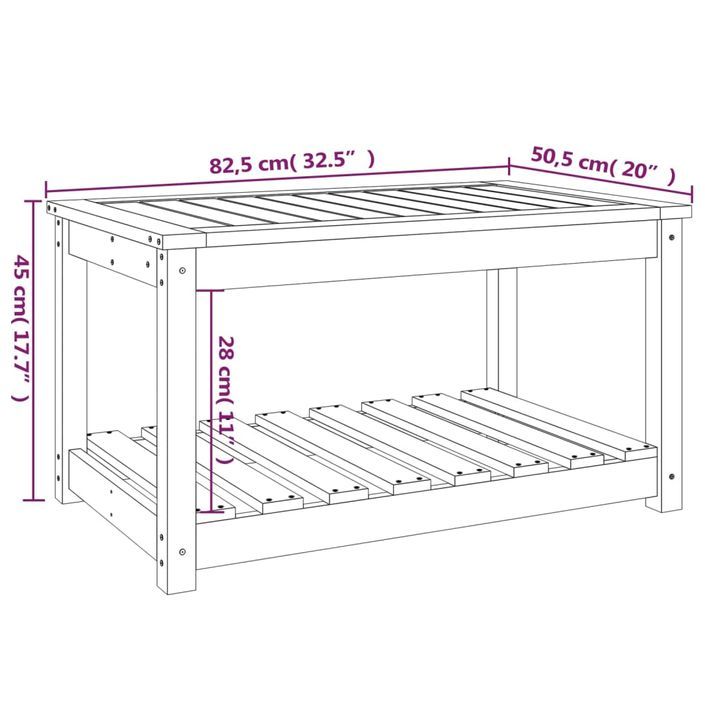 Table de jardin 82,5x50,5x45 cm bois massif de douglas - Photo n°8