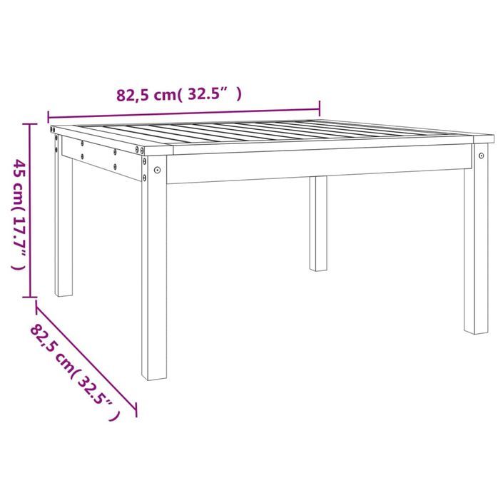 Table de jardin 82,5x82,5x45 cm bois massif de douglas - Photo n°8