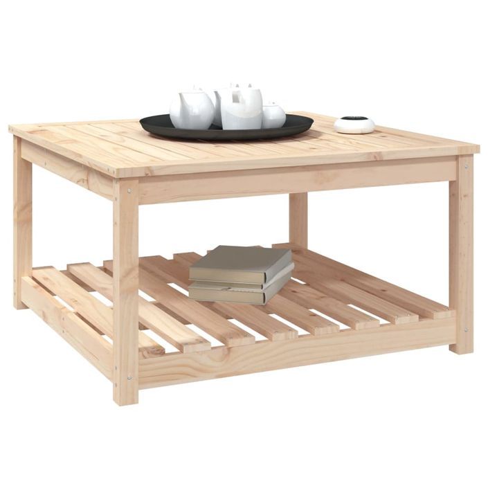 Table de jardin 82,5x82,5x45 cm bois massif de pin - Photo n°4