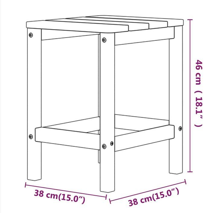 Table de jardin Adirondack Anthracite 38x38x46 cm PEHD - Photo n°7