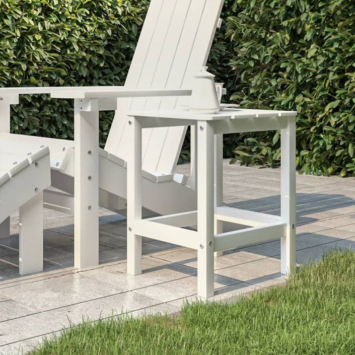 Table de jardin Adirondack Blanc 38x38x46 cm PEHD - Photo n°1