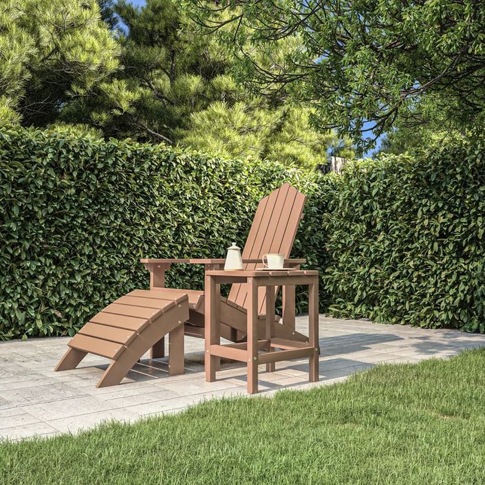 Table de jardin Adirondack Marron 38x38x46 cm PEHD - Photo n°3