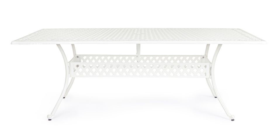 Table de jardin aluminium moulée blanc Kofiam 160 cm - Photo n°2