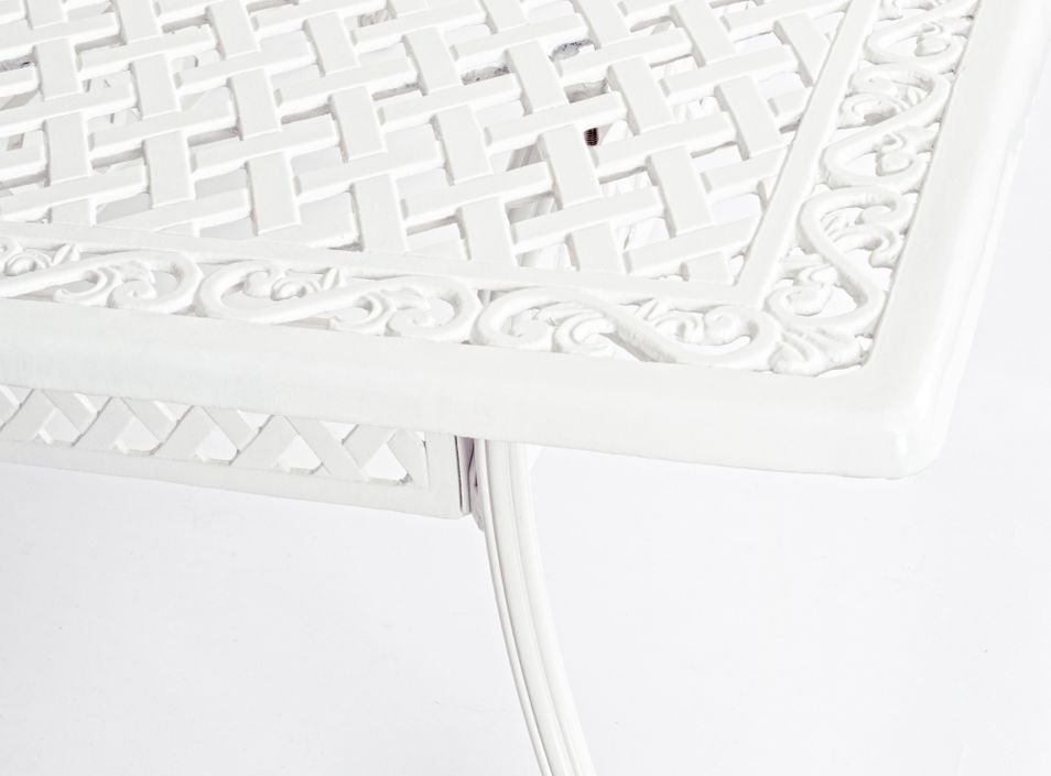 Table de jardin aluminium moulée blanc Kofiam 160 cm - Photo n°3