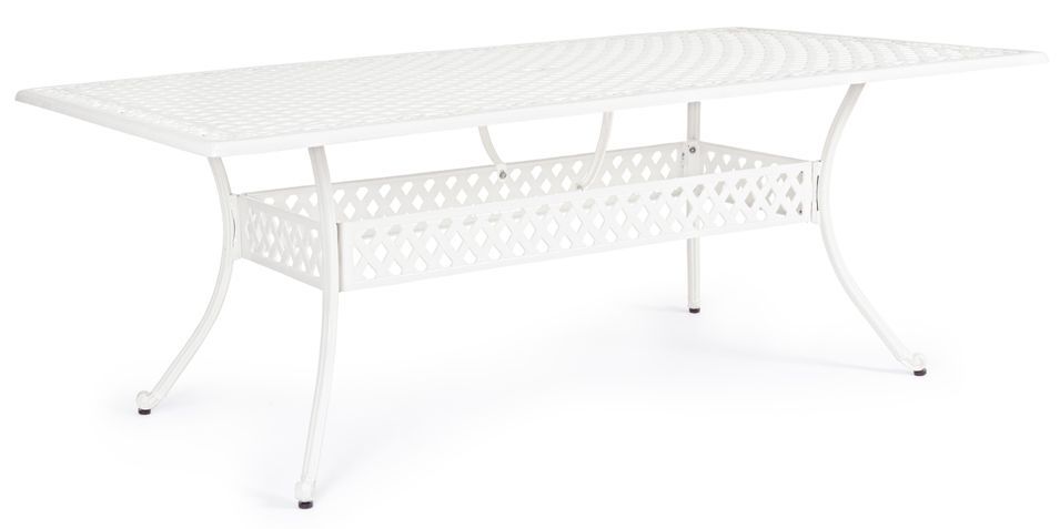 Table de jardin aluminium moulée blanc Kofiam 213 cm - Photo n°1