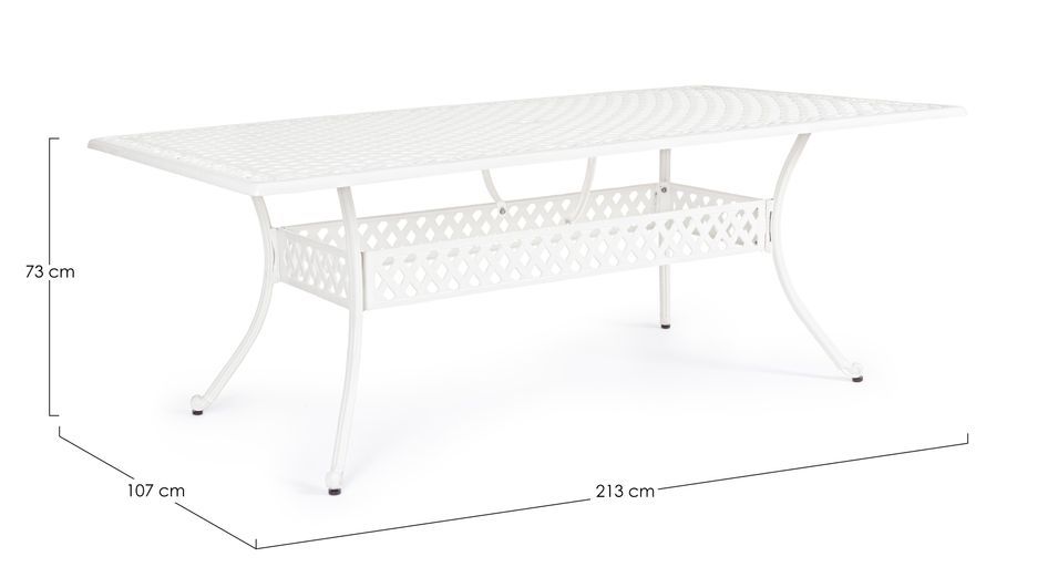 Table de jardin aluminium moulée blanc Kofiam 213 cm - Photo n°5