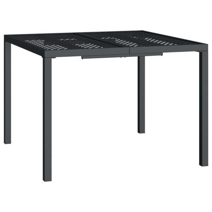 Table de jardin anthracite 100x100x72 cm acier - Photo n°1