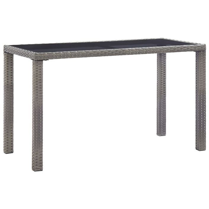 Table de jardin Anthracite 123x60x74 cm Résine tressée - Photo n°1