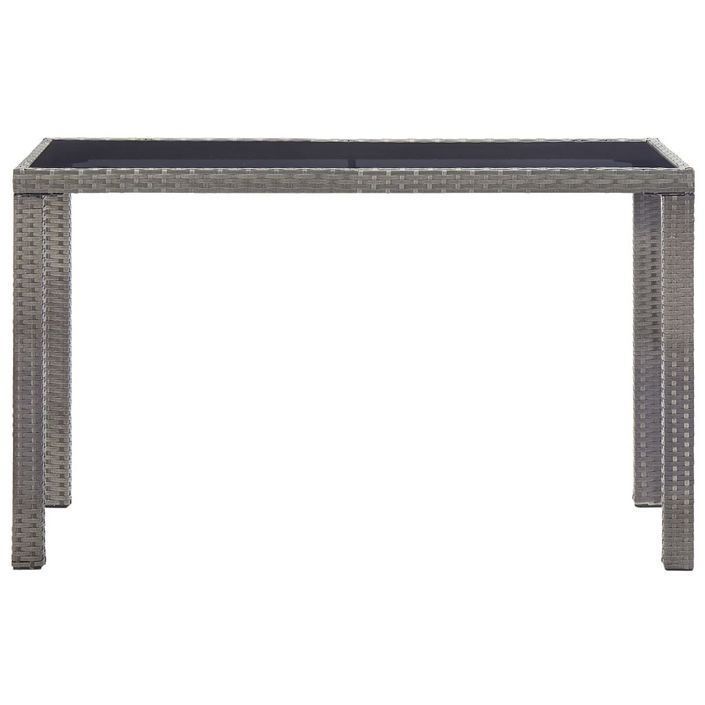 Table de jardin Anthracite 123x60x74 cm Résine tressée - Photo n°2